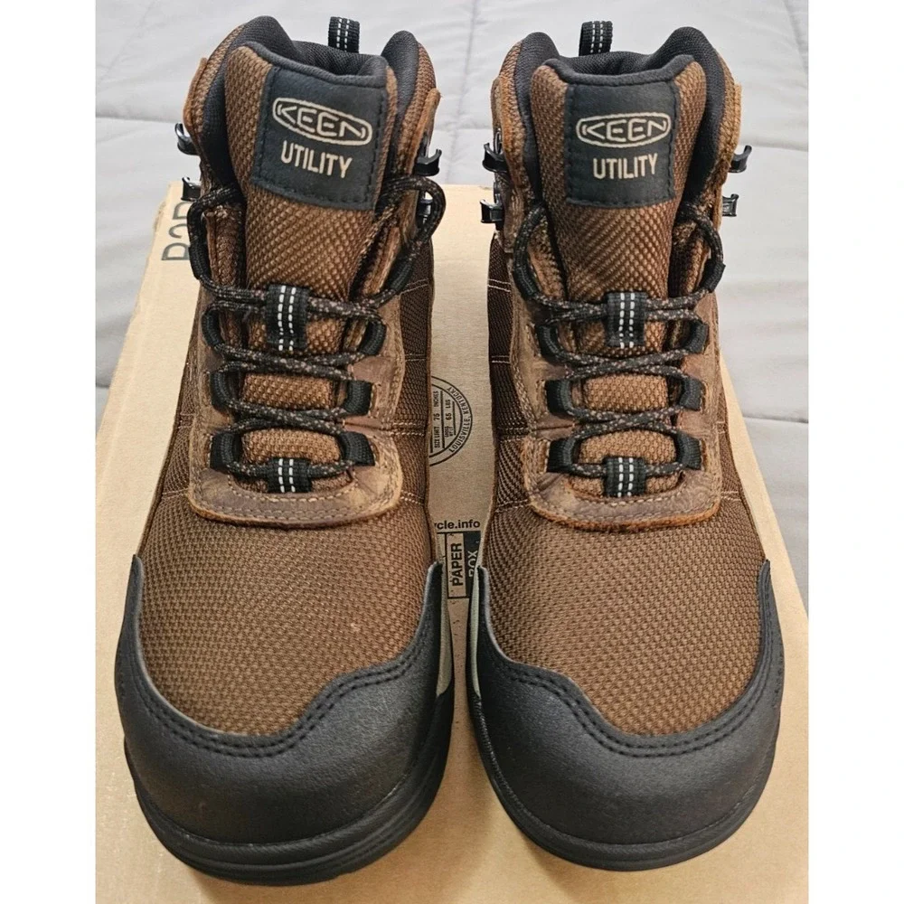 KEEN® (Men's 8.5 D) Skokie™ Waterproof Carbon-Toe Work Boot in Earth - $165